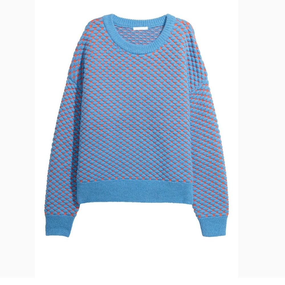 H&M Vibrant Blue and Pink Knit Sweater - Picture 4 of 5